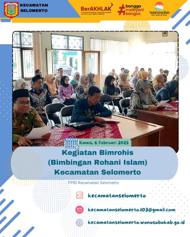 Kegiatan Bimrohis (Bimbingan Rohani Islam) Kecamatan Selomerto